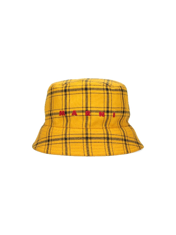 Logo Embroidery Check Bucket Hat