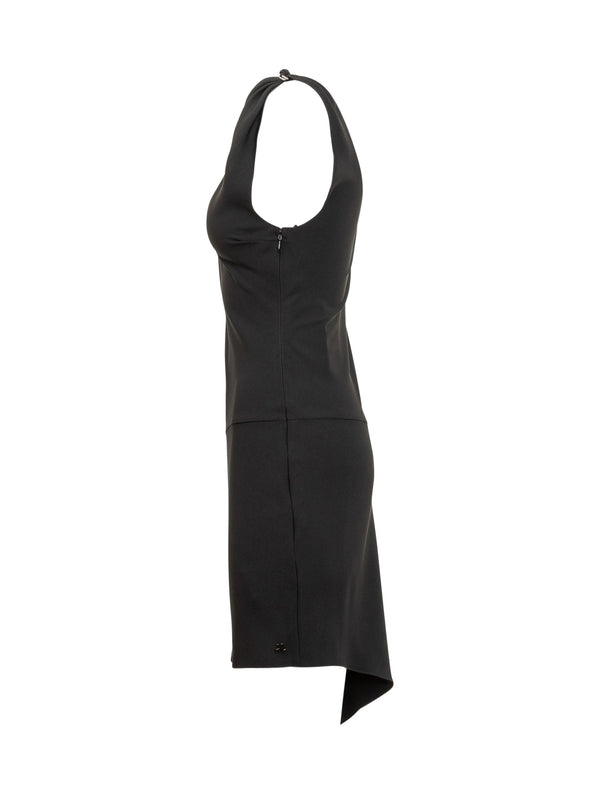 Buckle Asymmetric Mini Dress