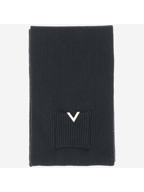 V Logo Wool Muffler