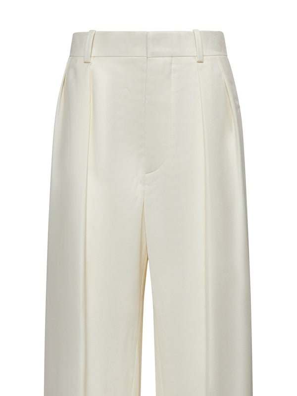 Wide Wool Tailored Pants