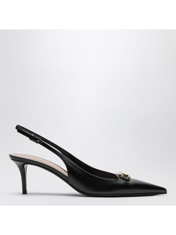 V Logo Leather Slingback Heels