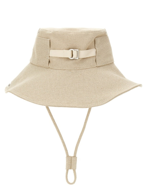 Nimes Logo Linen Blend Bucket Hat