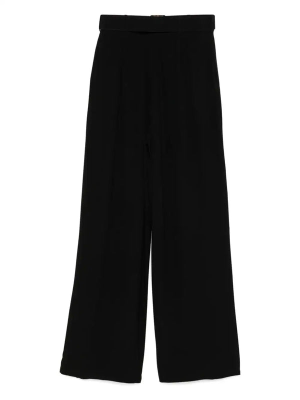 Belt Detail Wide Viscose Pants