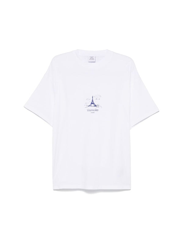 Paris Printing Crewneck Short
  Sleeve T-shirt