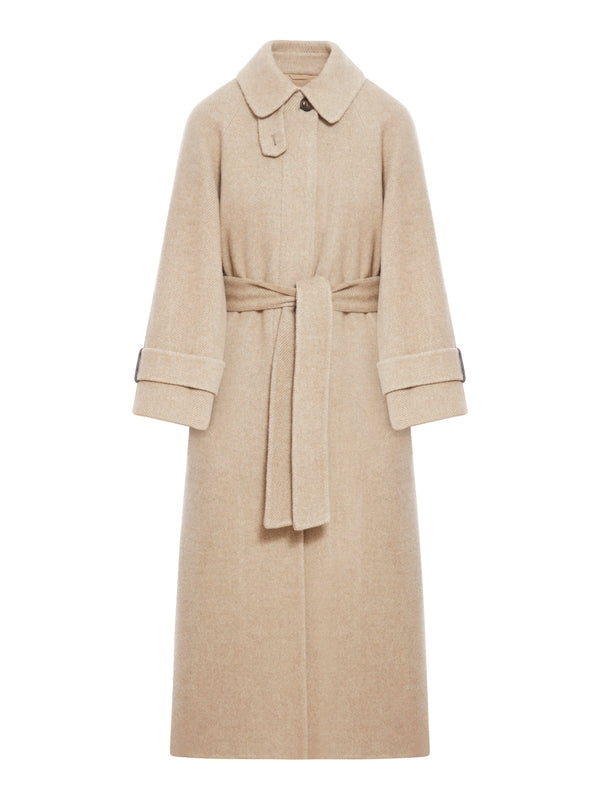 Wool Cashmere Belt Coat