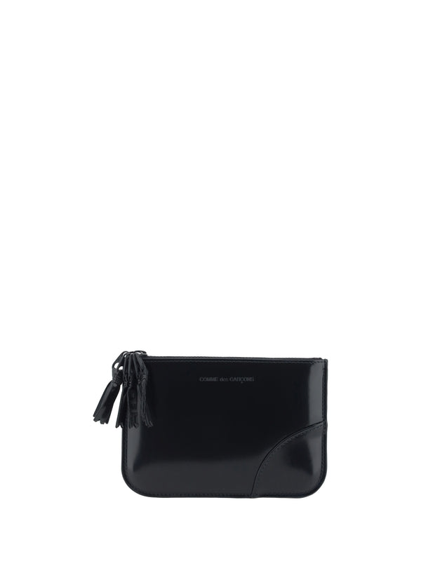 Black Tassel Embellished Leather Coin Wallet