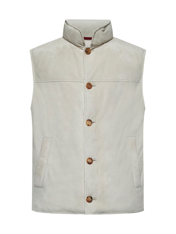 Gray Wool Silk Vest