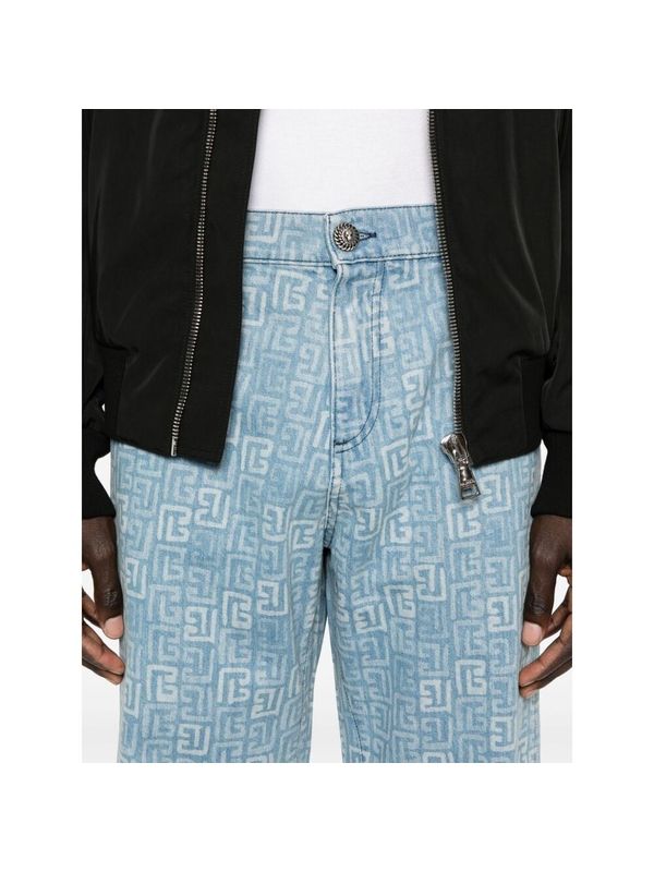 4g Monogram Printing Denim Pants