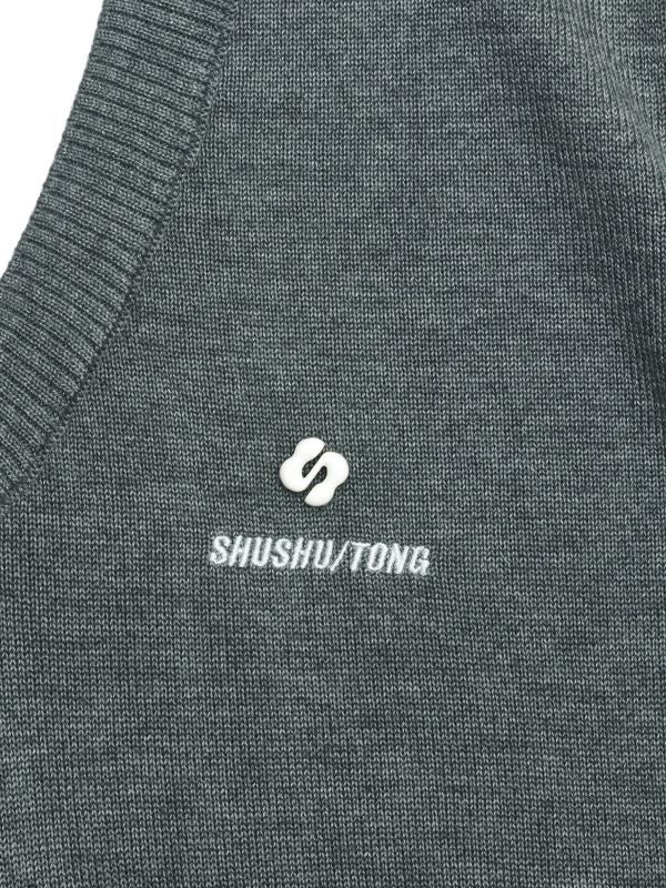 Logo Silk Cashmere V-Neck Top