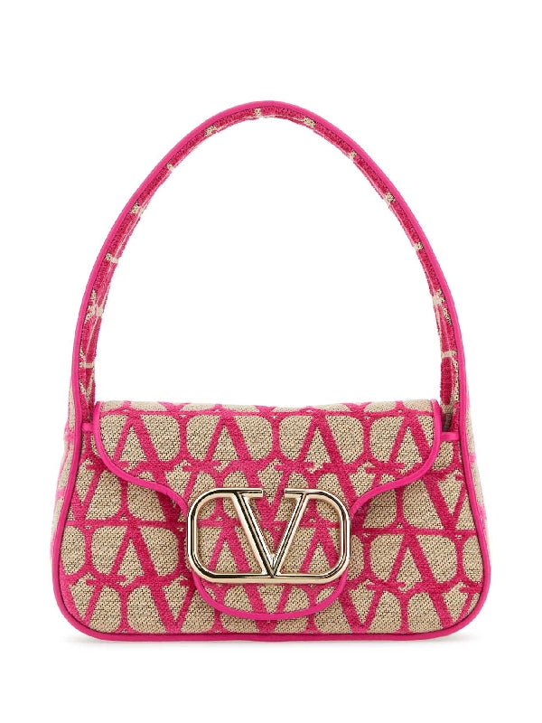 V Logo Toile Iconography Shoulder Bag