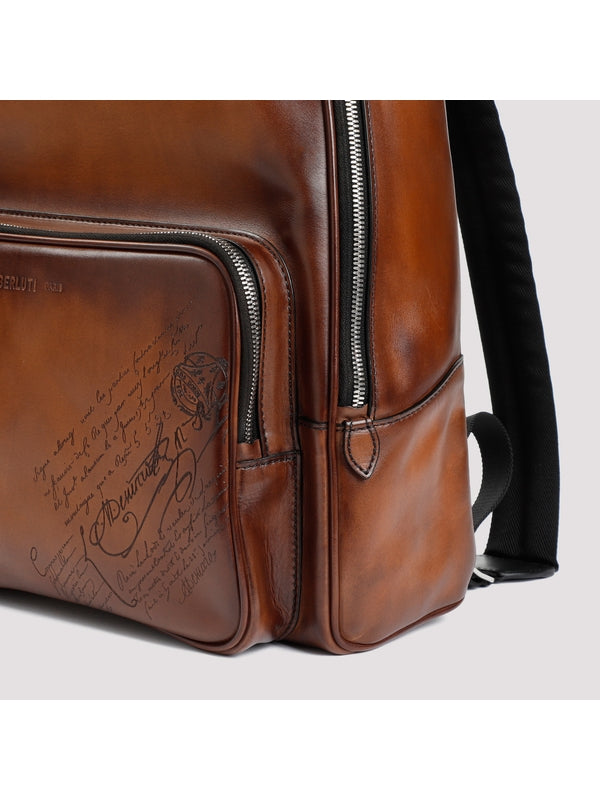 Berluti Brown Leather Backpack