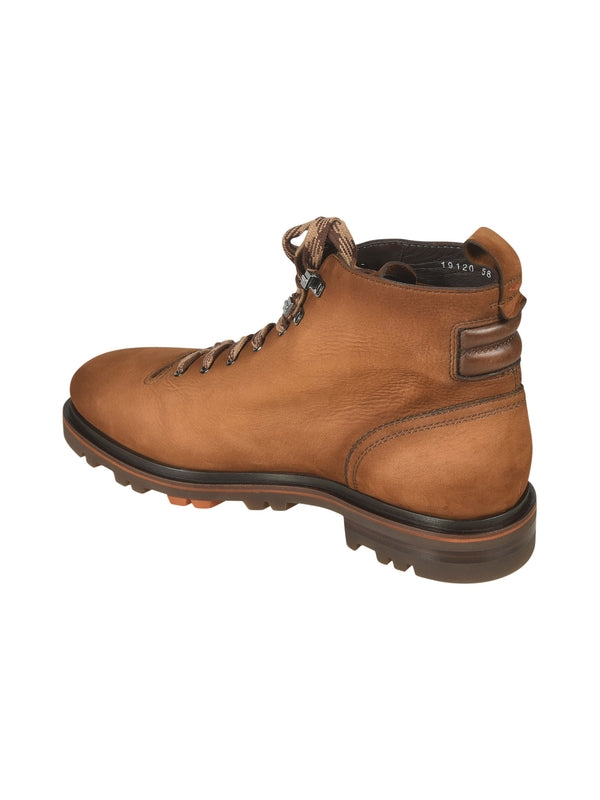 Santoni Brown Lace-Up Boots