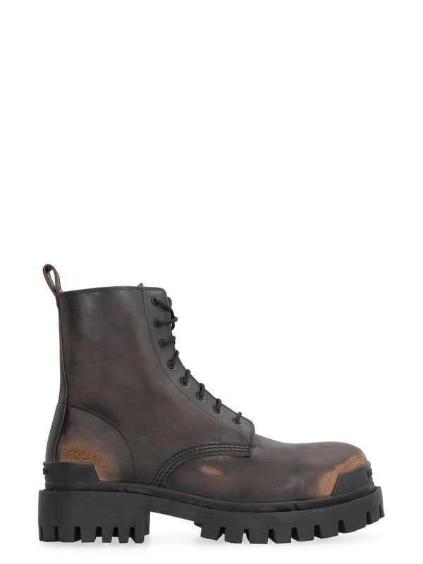 Strike Vintage Leather Lace-Up Boots