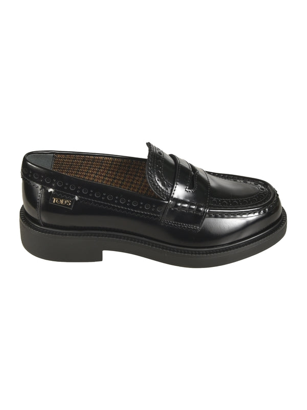 Black Leather Penny Loafers