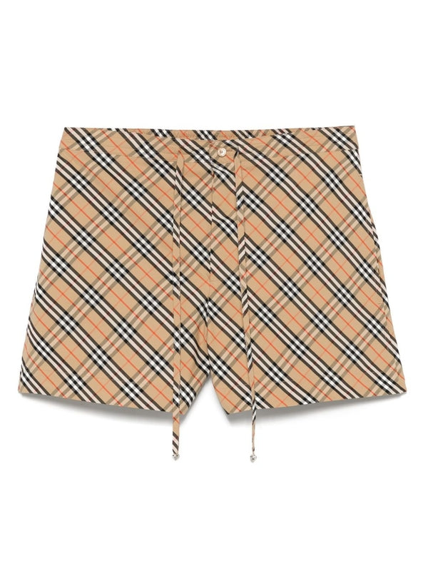 Vintage Check Drawstring Shorts