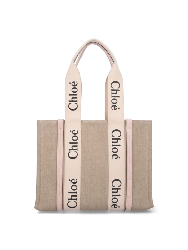 Woody Logo Medium Tote Bag