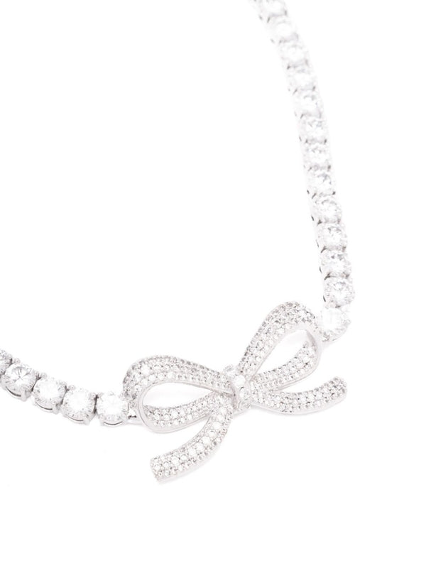 Bow Crystal Embellished Choker Necklace