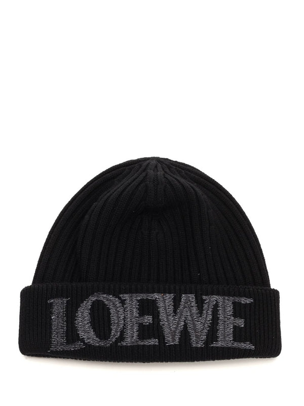 LOEWE - Logo Turnup Wool Beanie - Jente