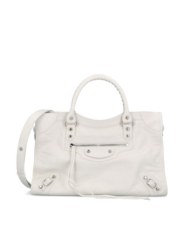 Balenciaga City Medium White Tote Bags