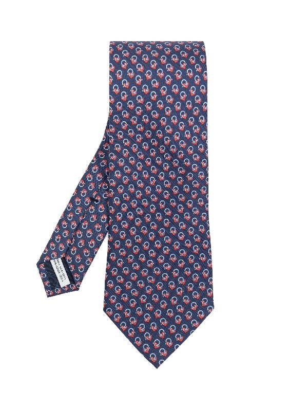 Gancini Printing Silk Tie