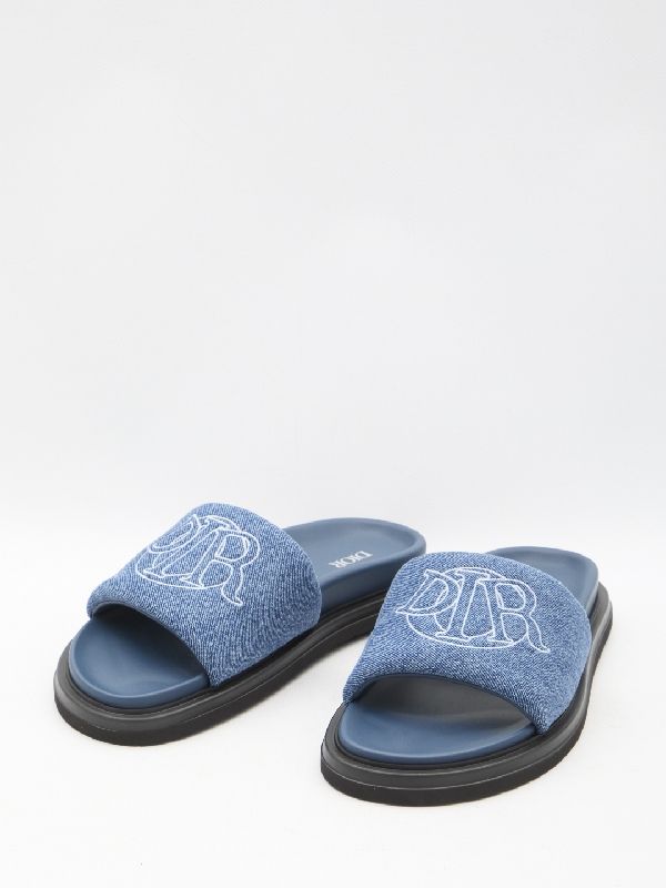 Aqua Logo Stitch
  Denim Slide - Jente