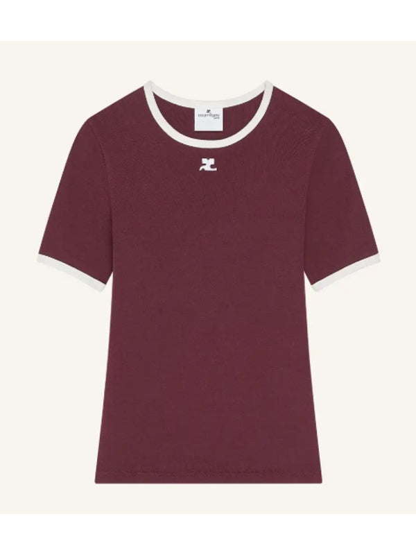 Courrèges Burgundy Half Sleeve
