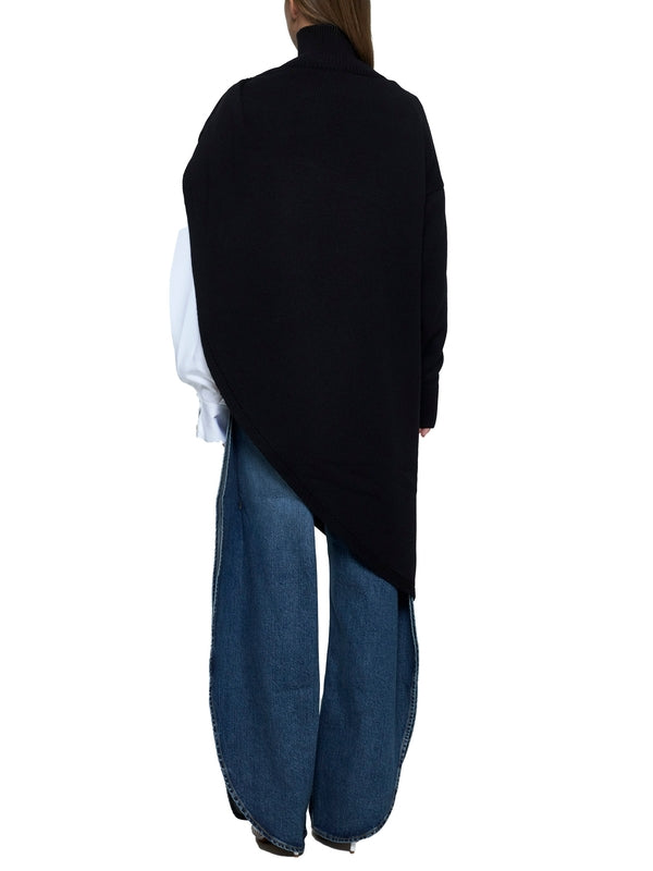 Asymmetrical High Neck Wool
  Knit