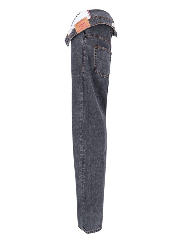 Evergreen Asymmetric Waist Denim Pants