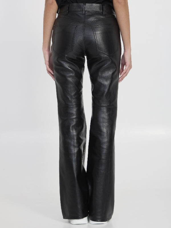 Flare Hem Lambskin Pants - Jente