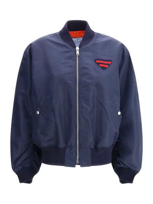 Triangle Logo Nylon Bomber Jacket