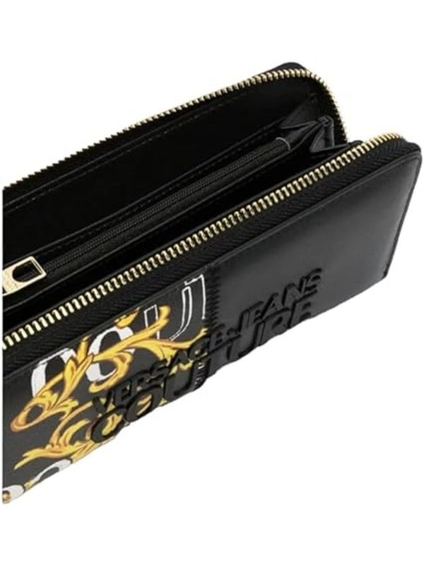 Baroque Pattern Patch Logo Long Wallet