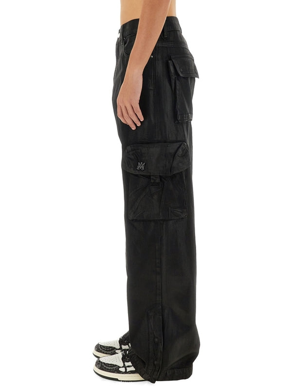 Black Cotton Cargo Pants