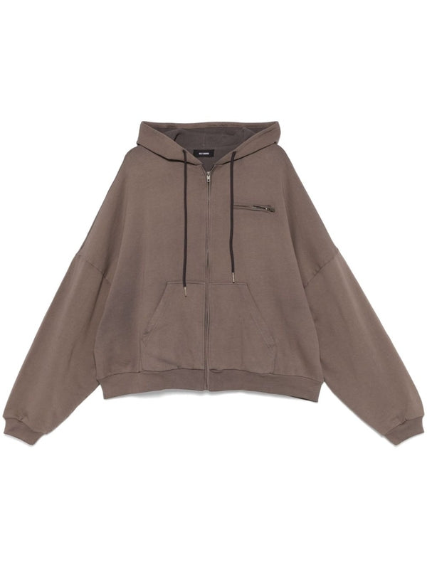 Chest Pocket Cotton Hooded Zip-Up