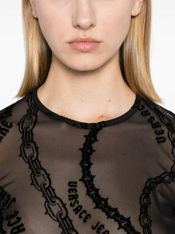 Black Sheer Detail Bodysuit