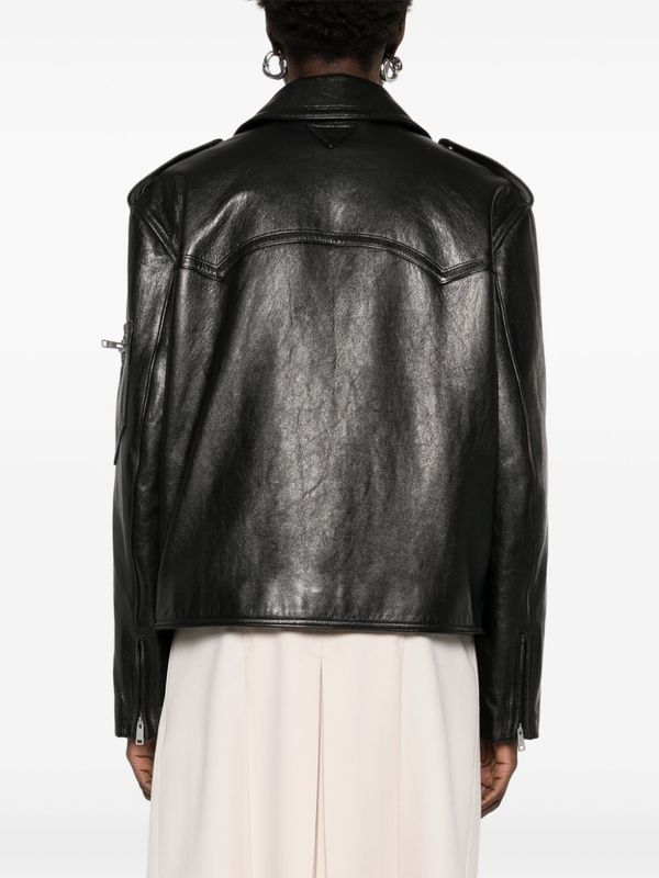 Back Triangle Logo Goat Skin
  Biker Jacket