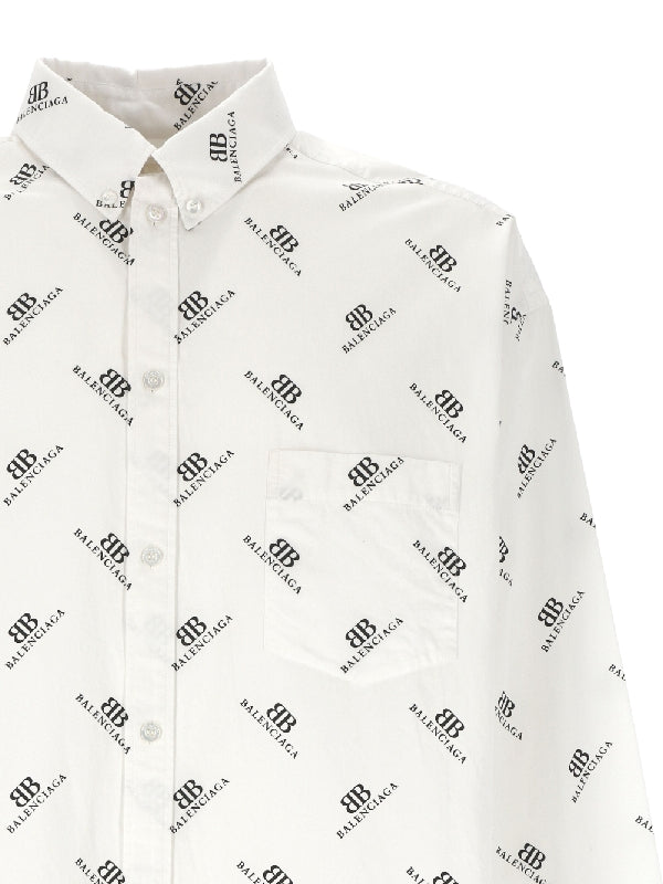 All Over Logo Print Cotton Shirt