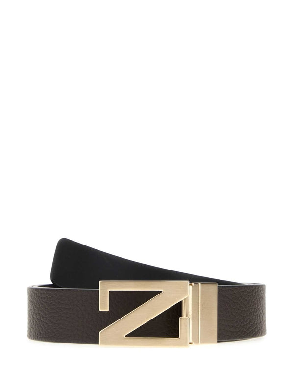 Z Zegna Brown Leather Belts