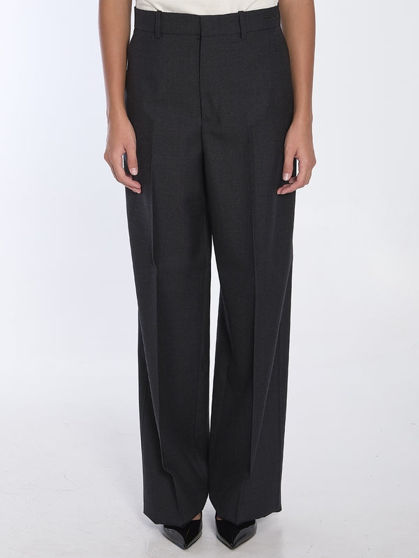 Black Wool Tailored Pants