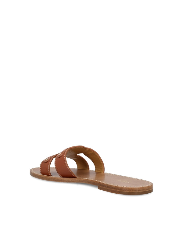 Triomphe Patch Leather Sandals