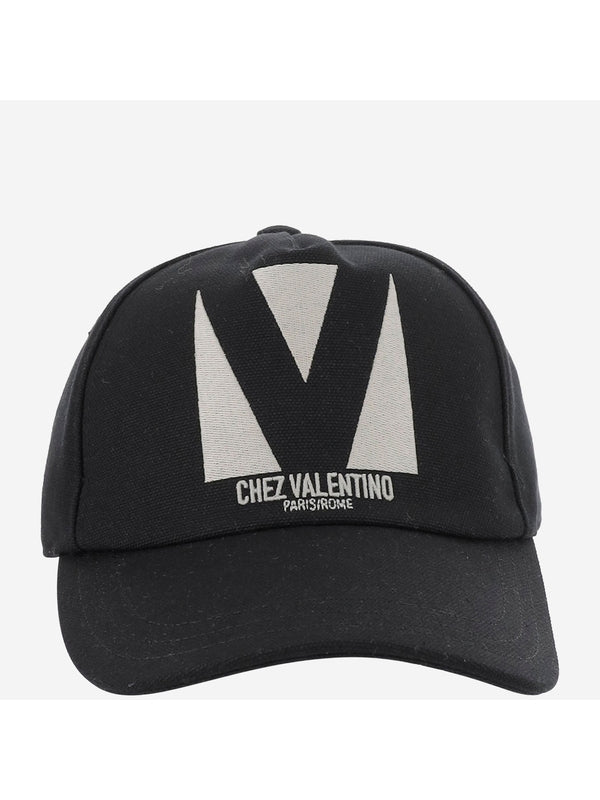 V Logo Embroidery Cotton Ball Cap