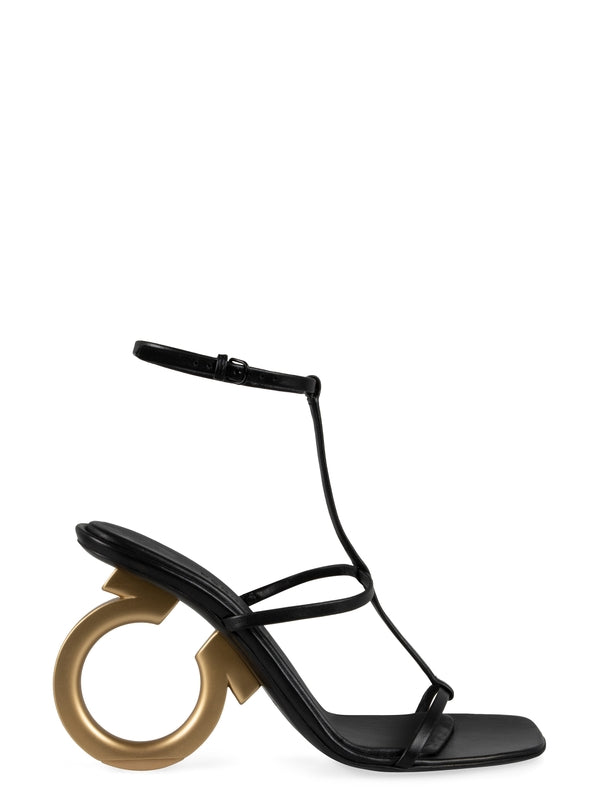 Elina Gancini Leather Sandals Heels