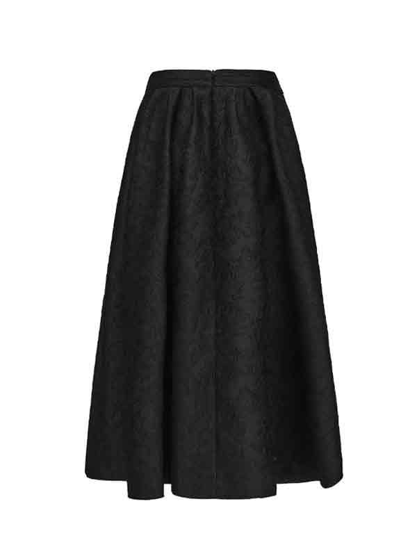 Jacquard Flared Midi Skirt