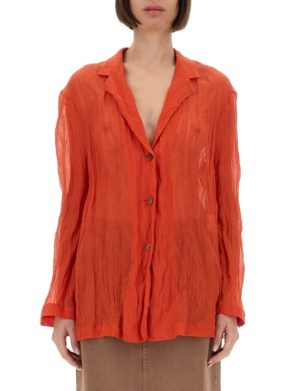 Semi Sheer Cotton Blend Shirt