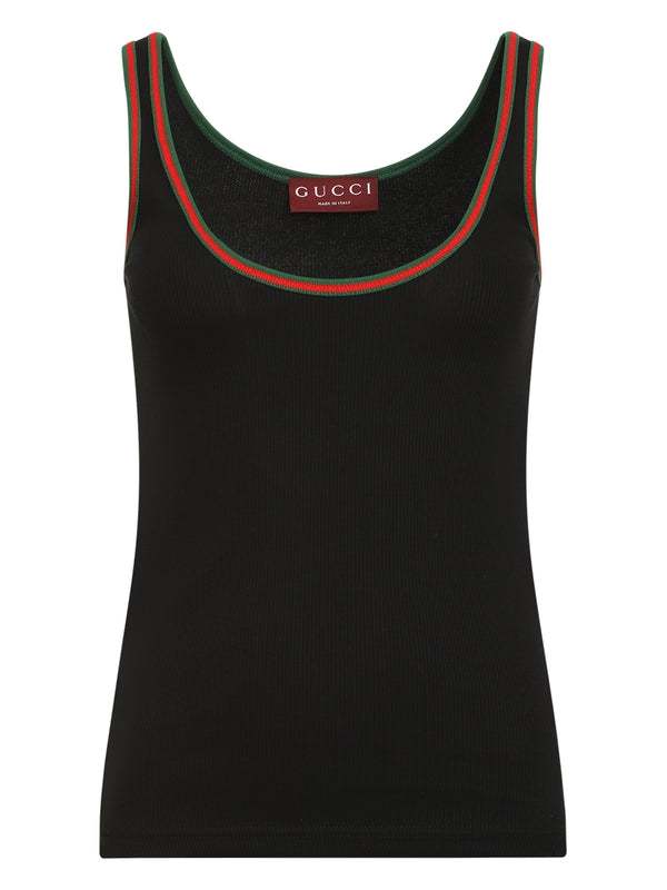 Web Detail Cotton Sleeveless Top