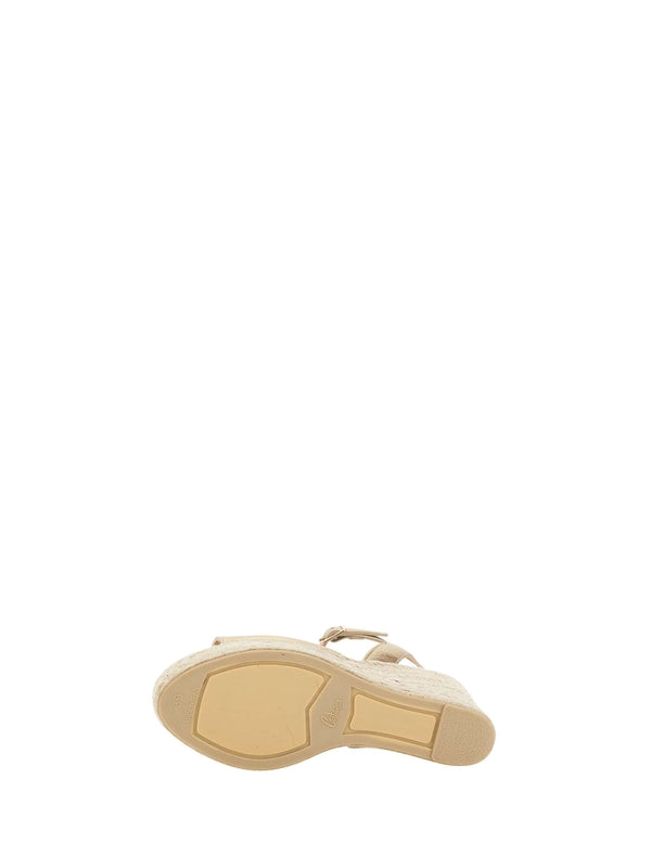 Castañer Gold Wedge Sandals