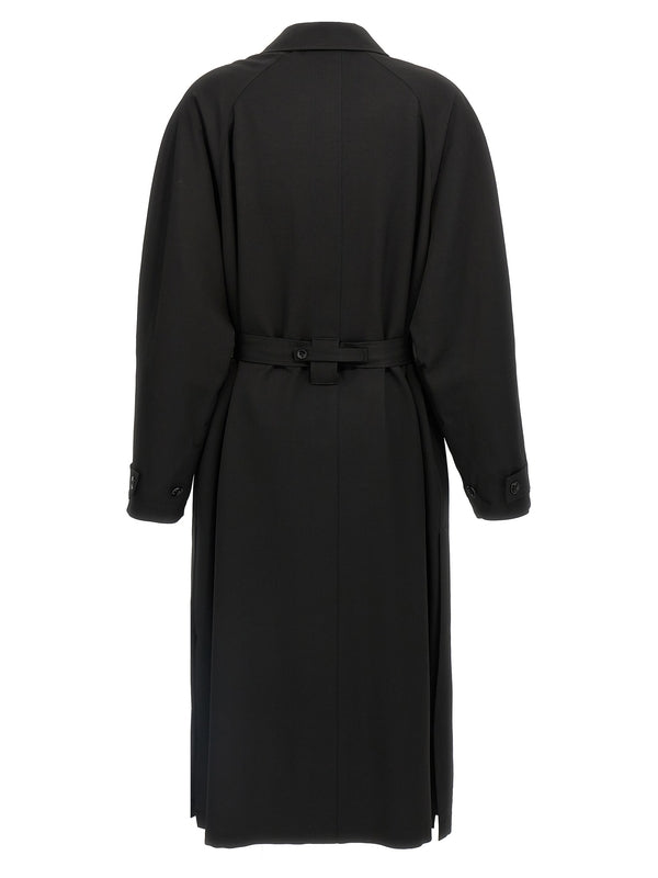 Tie Strap Wool Blend Trench Coat