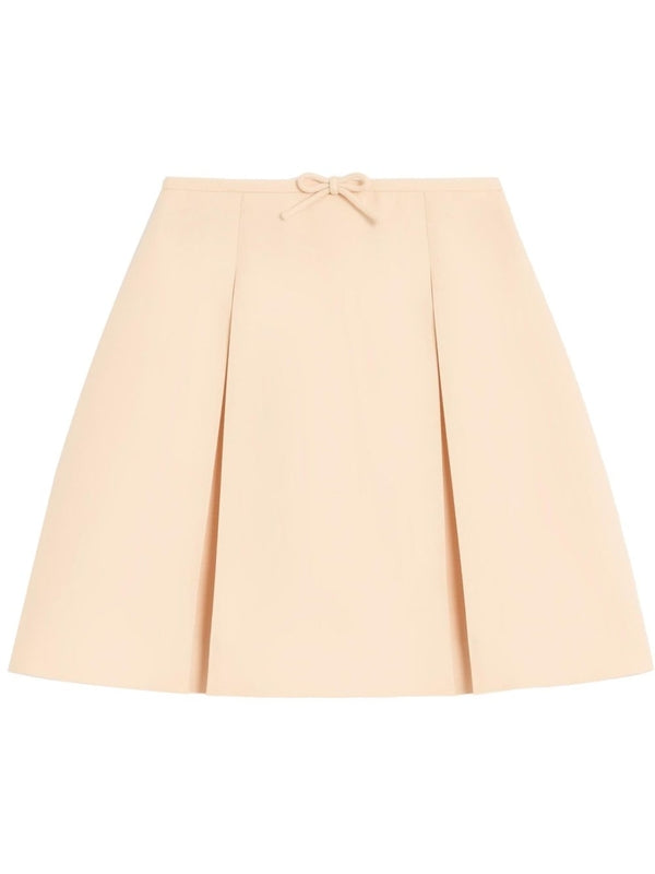 Bow Decor Virgin Wool Silk Skirt