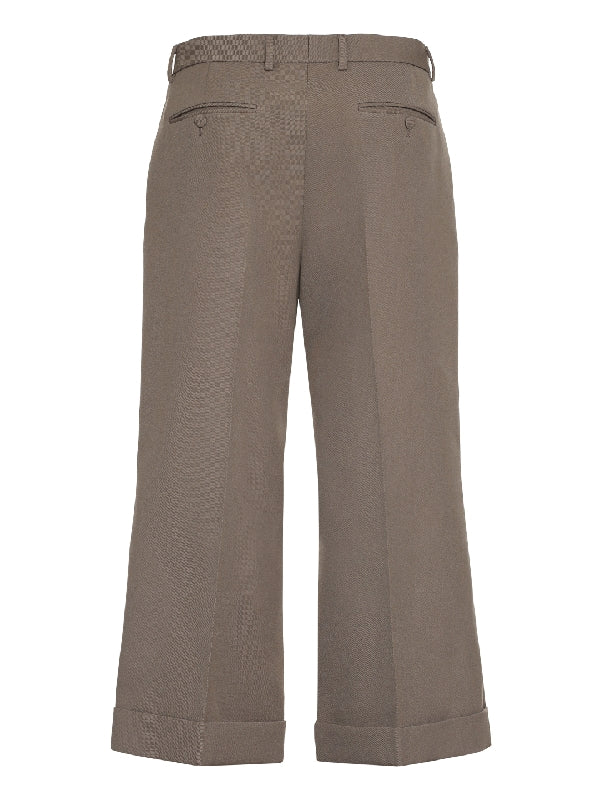 Wool Gabardine Ankle Crop Pants