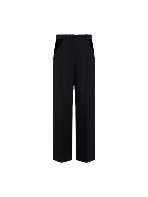 Wool Blend Cutout Pants