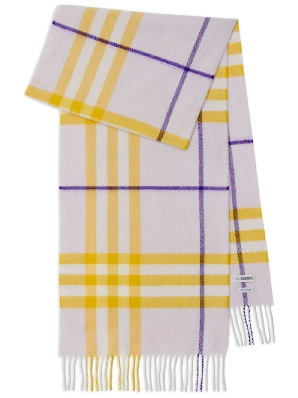 Check Cashmere Initial Scarf